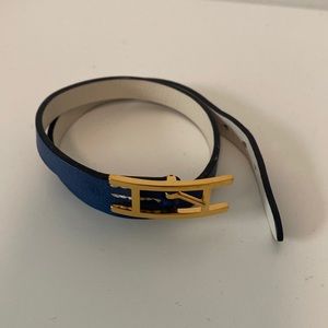 Hermes behapi double tour in blue, used but barely worn